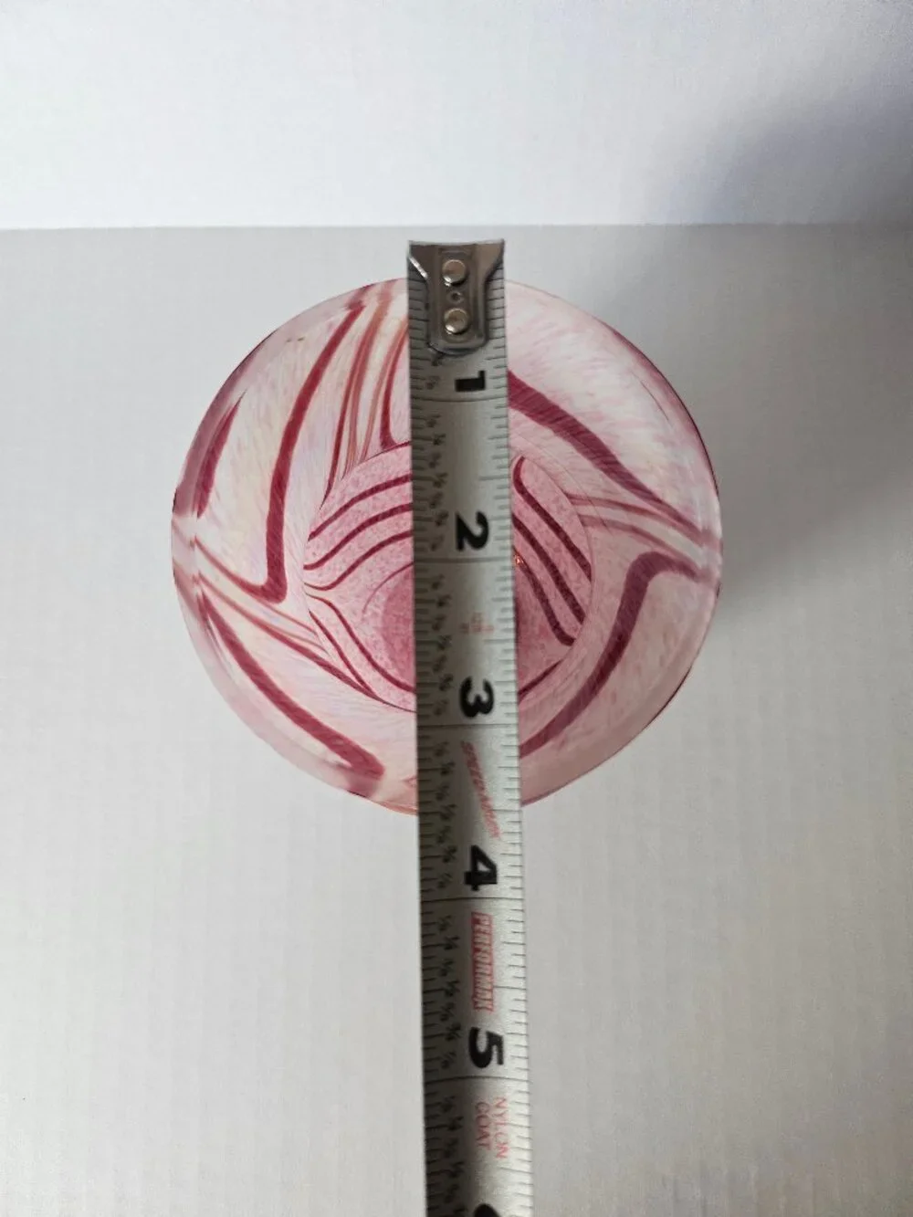 VTG Teleflora Pink Swirl Iridescent Art Glass Vase 5.5 